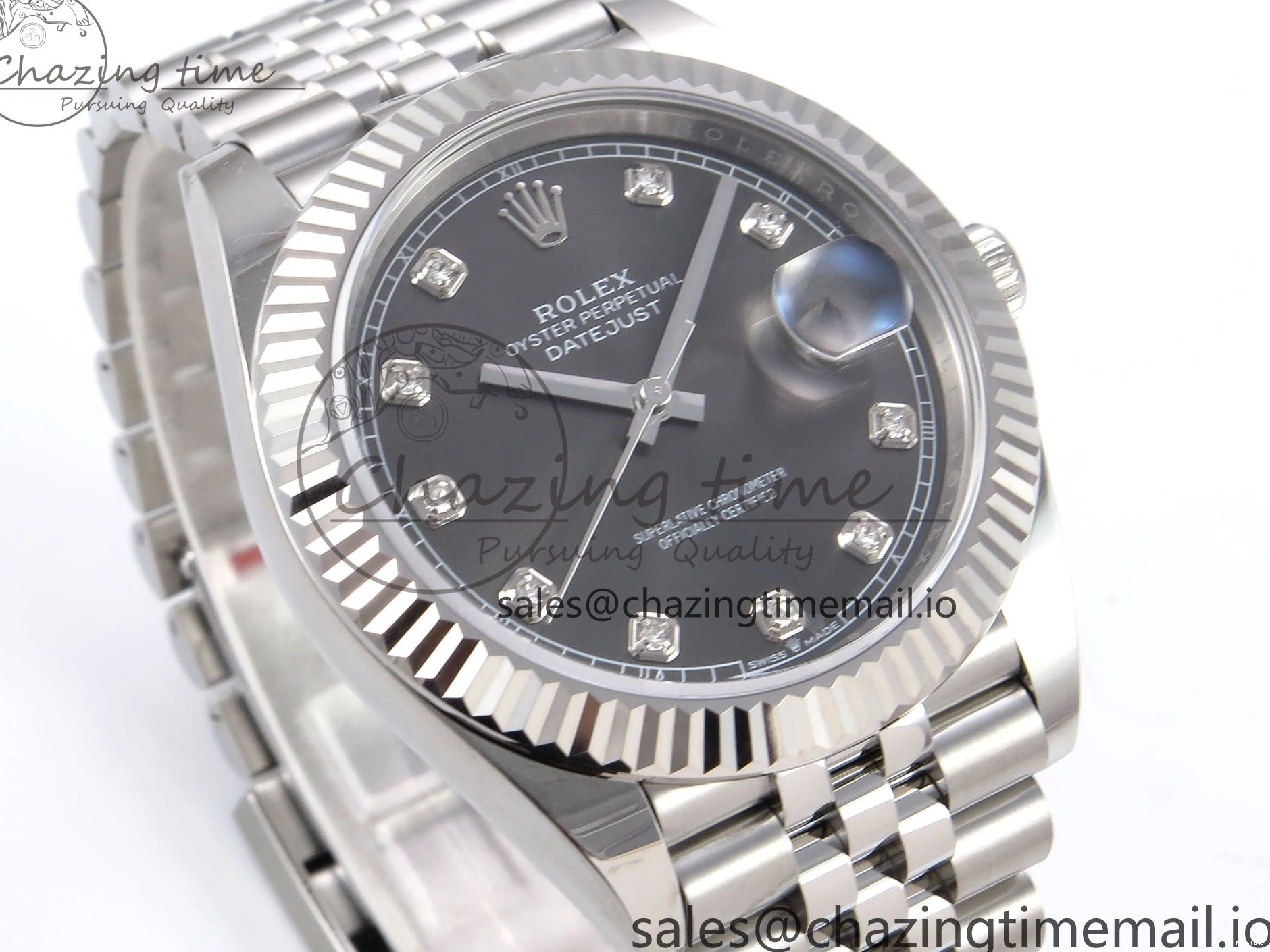 MiroTime 0515 Timeless DateJust 41 126334 EWEF Best Edition Gray Diamonds Dial on Jubilee Bracelet A 1042